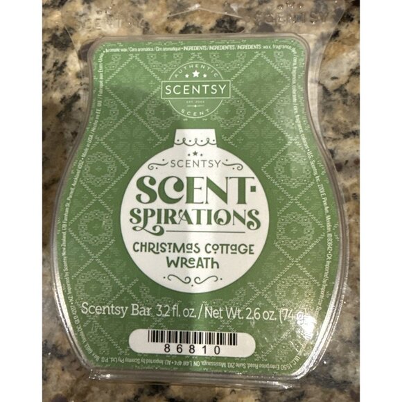 Lot of 2 Scentsy Christmas Cottage Wreath & Mint Wax Bars 3.2 fl oz each - Picture 2 of 6